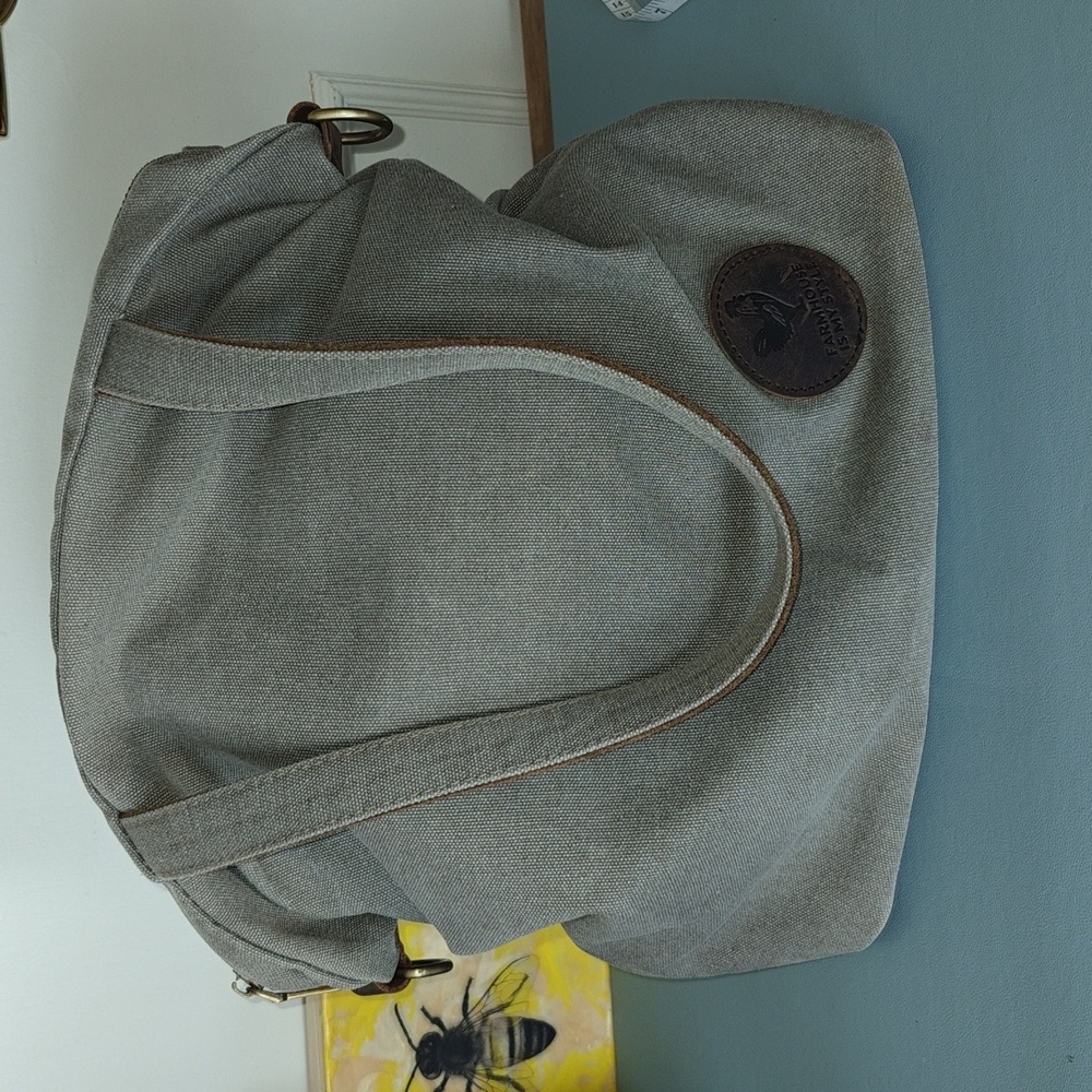 Farmhouse is my Style Canvas bag/tote Leather Details - Canadian